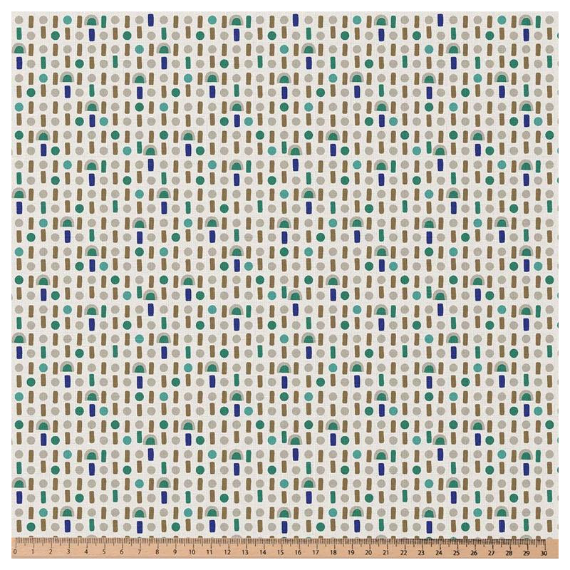 Bedruckte Baumwolle MIHO Blau / Beige